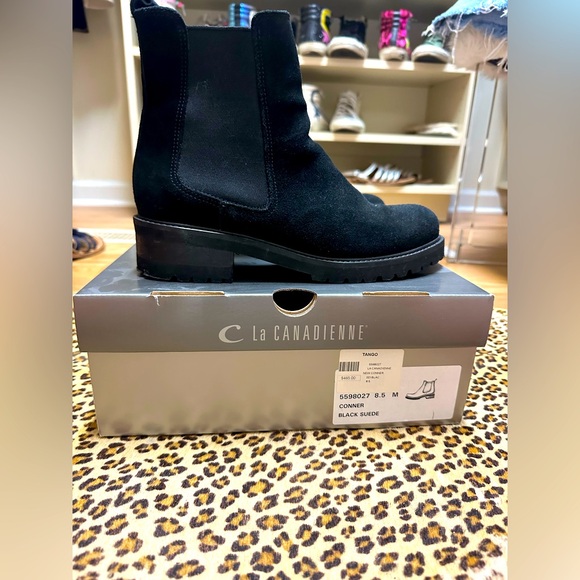 La Canadienne Conner black waterproof suede Chelsea boots 8.5 8 1/2 - Picture 1 of 5